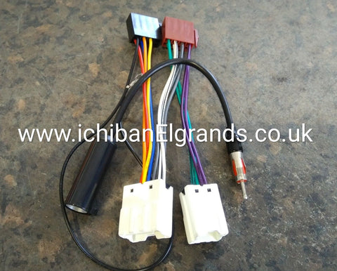 Nissan Elgrand E51 Double Din Radio Wiring PLUG & PLAY Also Works With Bose