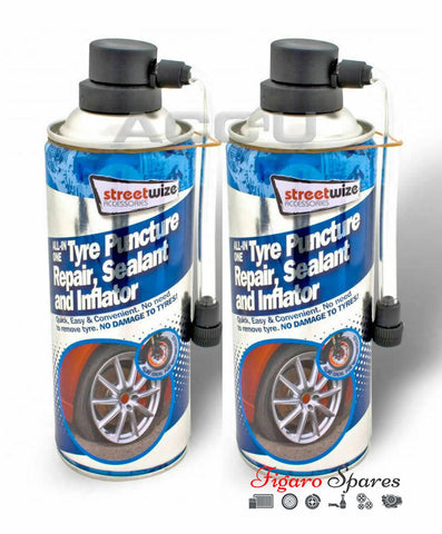 2 x Emergency Car Flat Tyre Fix Puncture Repair Foam Sealant Inflator Can
